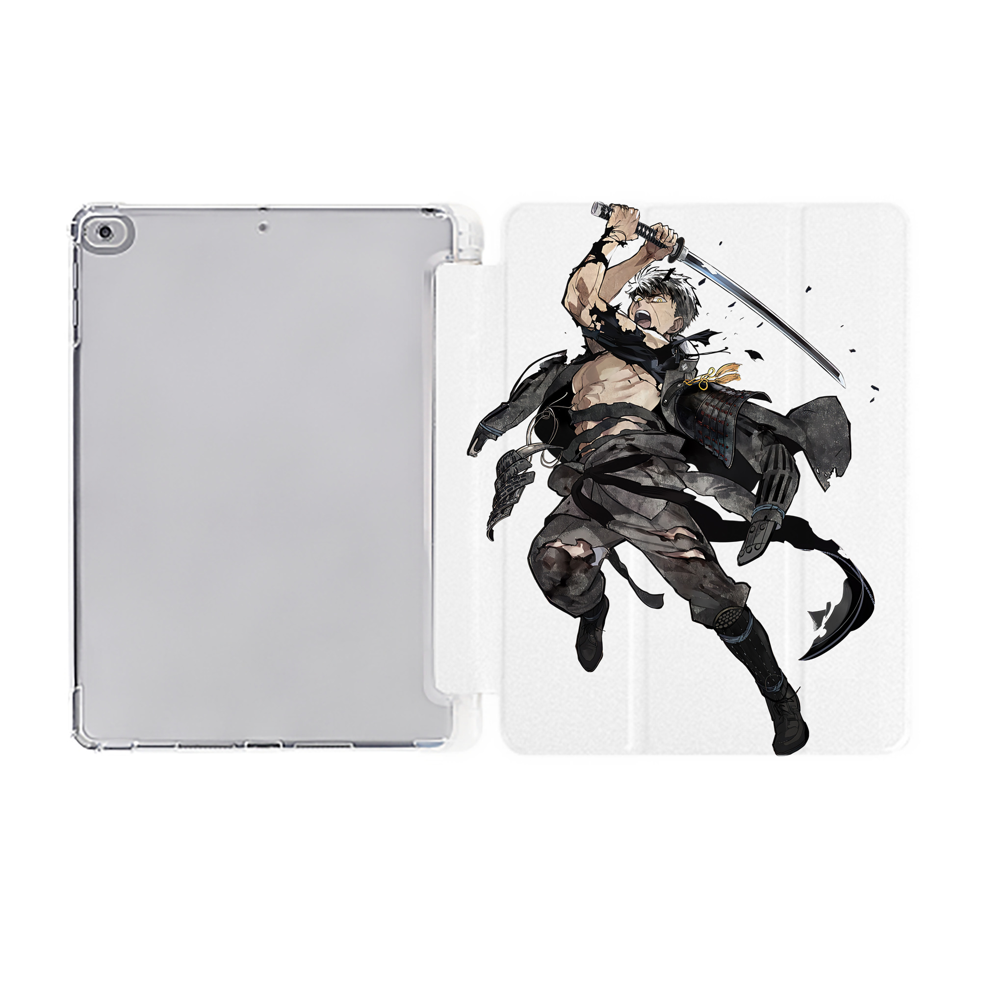 （画像用） 刀剣乱舞 Touken Ranbu IPad ケース ペン収納付き 三つ折りスタンド PUレザー×シリコン 対応機種9.5/10.5/10.9インチ